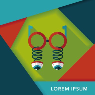 Cadılar Bayramı oyuncak düz simgesi ile uzun gölge, eps10