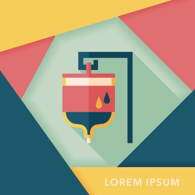 uzun gölge ile IV çanta düz simgesi