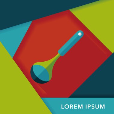 Uzun Gölge, eps10 ile mutfak eşyaları kaşık düz simgesi