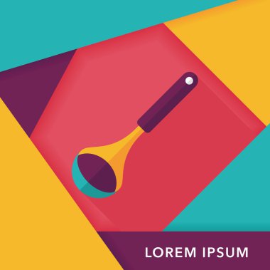 Uzun Gölge, eps10 ile mutfak eşyaları kaşık düz simgesi