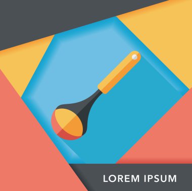 Uzun Gölge, eps10 ile mutfak eşyaları kaşık düz simgesi