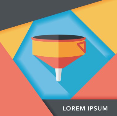 Uzun Gölge, eps10 ile mutfak eşyaları huni düz simgesi