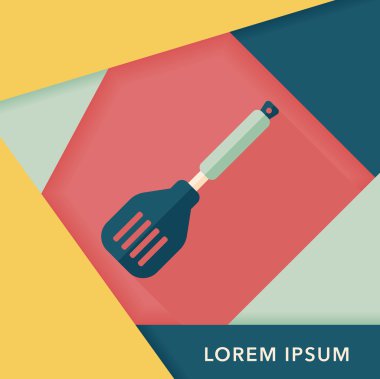 Uzun Gölge, eps10 ile mutfak eşyaları spatula düz simgesi