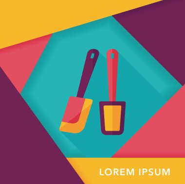 Uzun Gölge, eps10 ile mutfak eşyaları çırpıcı düz simgesi