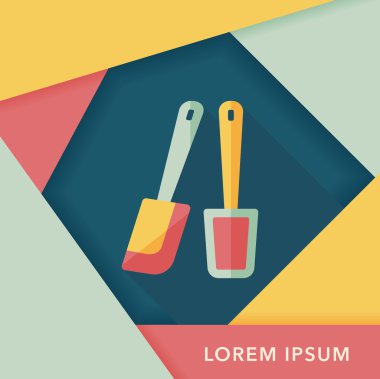 Uzun Gölge, eps10 ile mutfak eşyaları çırpıcı düz simgesi