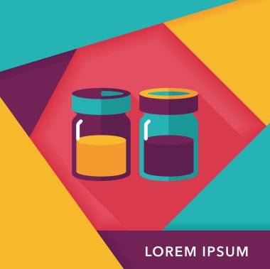 Uzun Gölge, eps10 ile mutfak eşyaları sosu şişe düz simgesi