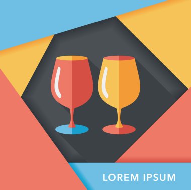 Uzun Gölge, eps10 ile mutfak eşyaları cam bardak düz simgesi