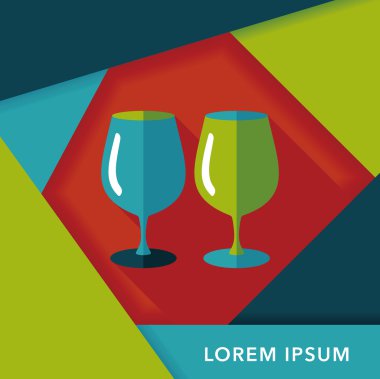 Uzun Gölge, eps10 ile mutfak eşyaları cam bardak düz simgesi