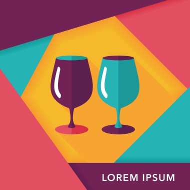 Uzun Gölge, eps10 ile mutfak eşyaları cam bardak düz simgesi