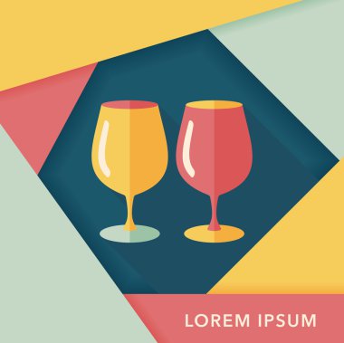 Uzun Gölge, eps10 ile mutfak eşyaları cam bardak düz simgesi