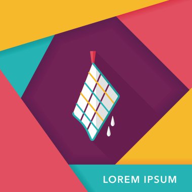 Uzun Gölge, eps10 ile mutfak eşyaları bez düz simgesi