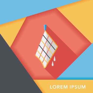 Uzun Gölge, eps10 ile mutfak eşyaları bez düz simgesi