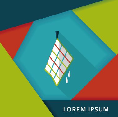 Uzun Gölge, eps10 ile mutfak eşyaları bez düz simgesi