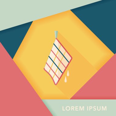 Uzun Gölge, eps10 ile mutfak eşyaları bez düz simgesi