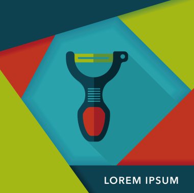 Uzun Gölge, eps10 ile mutfak eşyaları Soyucu düz simgesi