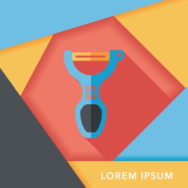 Uzun Gölge, eps10 ile mutfak eşyaları Soyucu düz simgesi