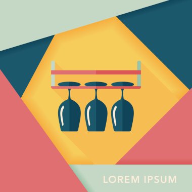 Uzun Gölge, eps10 ile mutfak eşyaları cam bardak düz simgesi