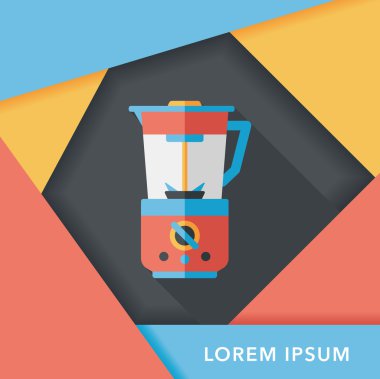 Uzun Gölge, eps10 ile mutfak eşyaları elektrikli meyve sıkacağı düz simgesi