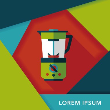 Uzun Gölge, eps10 ile mutfak eşyaları elektrikli meyve sıkacağı düz simgesi