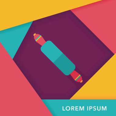 Uzun Gölge, eps10 ile mutfak eşyaları oklava düz simgesi