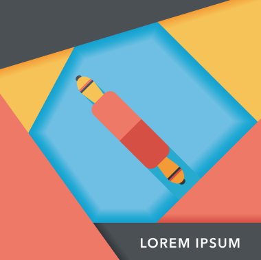 Uzun Gölge, eps10 ile mutfak eşyaları oklava düz simgesi