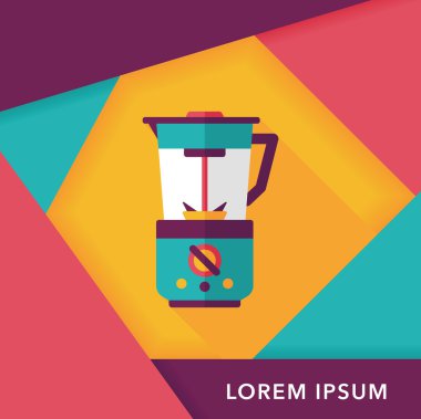 Uzun Gölge, eps10 ile mutfak eşyaları elektrikli meyve sıkacağı düz simgesi
