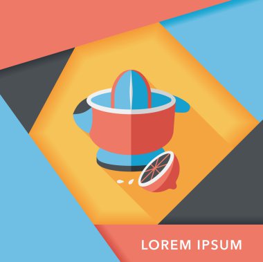 Uzun Gölge, eps10 ile mutfak eşyaları meyve sıkacağı düz simgesi