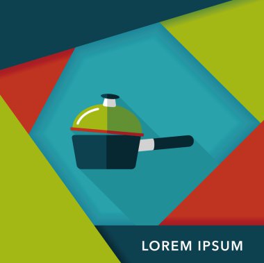 Uzun Gölge, eps10 ile mutfak eşyaları pot düz simgesi