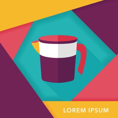 Uzun Gölge, eps10 Kupası düz simgesiyle ölçme mutfak eşyaları