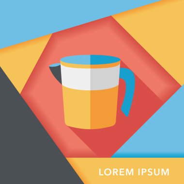 Uzun Gölge, eps10 Kupası düz simgesiyle ölçme mutfak eşyaları