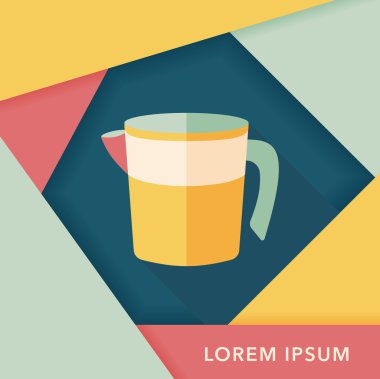 Uzun Gölge, eps10 Kupası düz simgesiyle ölçme mutfak eşyaları