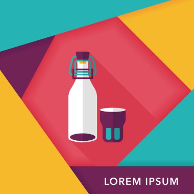 içki uzun gölge, eps10 düz simgesiyle koruyarak mutfak eşyaları