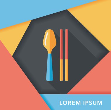 Uzun Gölge, eps10 sofra düz simgesiyle