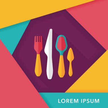 Uzun Gölge, eps10 sofra düz simgesiyle