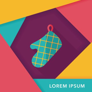 mutfak fırın eldiveni uzun gölge, eps10 simgesiyle düz