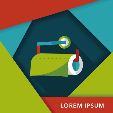 Uzun Gölge, eps10 ile mutfak eşyaları kağıt düz simgesi