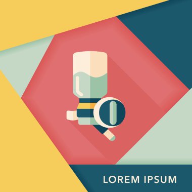 Evde beslenen hayvan su içme uzun gölge, eps10 ile düz simgesi