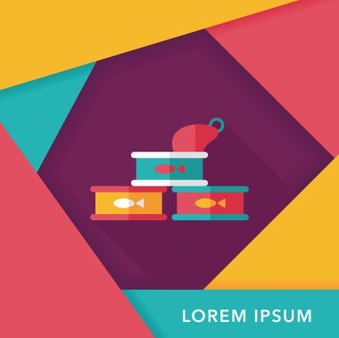 Evde beslenen hayvan kedi maması can düz uzun gölge, eps10 simgesi