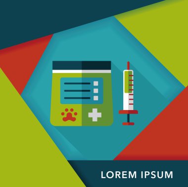 Uzun Gölge, eps10 ile evde beslenen hayvan uyuşturucu düz simgesi