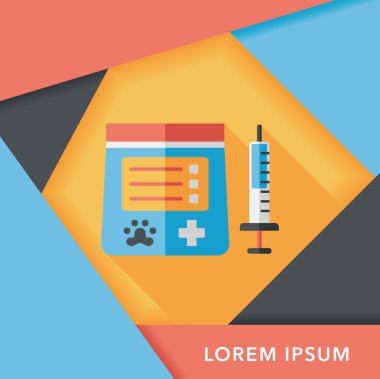 Uzun Gölge, eps10 ile evde beslenen hayvan uyuşturucu düz simgesi