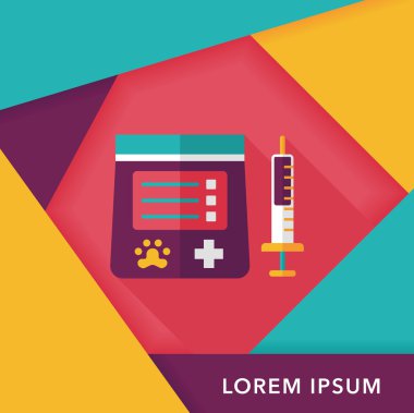 Uzun Gölge, eps10 ile evde beslenen hayvan uyuşturucu düz simgesi