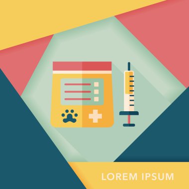 Uzun Gölge, eps10 ile evde beslenen hayvan uyuşturucu düz simgesi