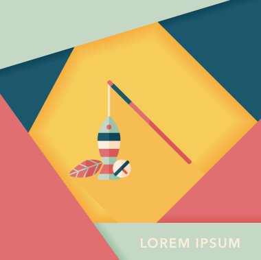 Evde beslenen hayvan kedi oyuncak uzun gölge, eps10 düz simgesiyle 