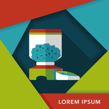 Uzun Gölge, eps10 ile evde beslenen hayvan köpek gıda düz simgesi