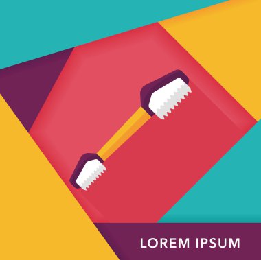 Düz simgesi uzun gölge, eps10 ile evde beslenen hayvan diş fırçası