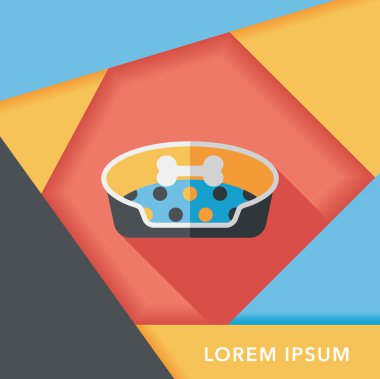 Uzun Gölge, eps10 ile evde beslenen hayvan yatak düz simgesi