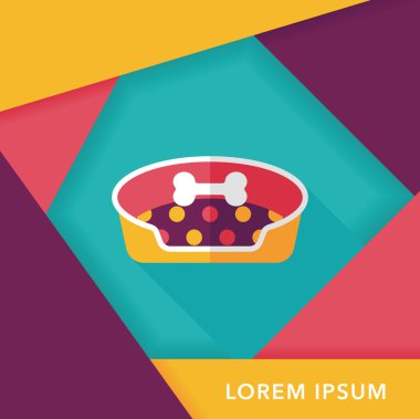 Uzun Gölge, eps10 ile evde beslenen hayvan yatak düz simgesi