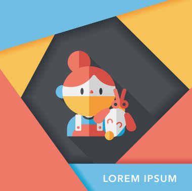 Uzun Gölge, eps10 ile evde beslenen hayvan veteriner ve köpek düz simgesi