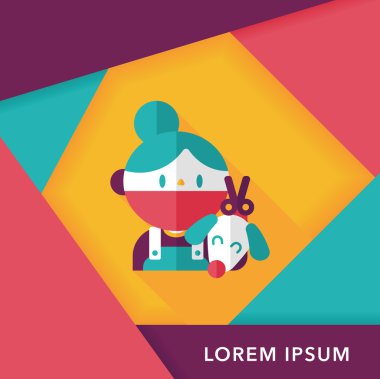 Uzun Gölge, eps10 ile evde beslenen hayvan veteriner ve köpek düz simgesi