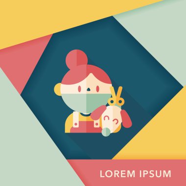 Uzun Gölge, eps10 ile evde beslenen hayvan veteriner ve köpek düz simgesi